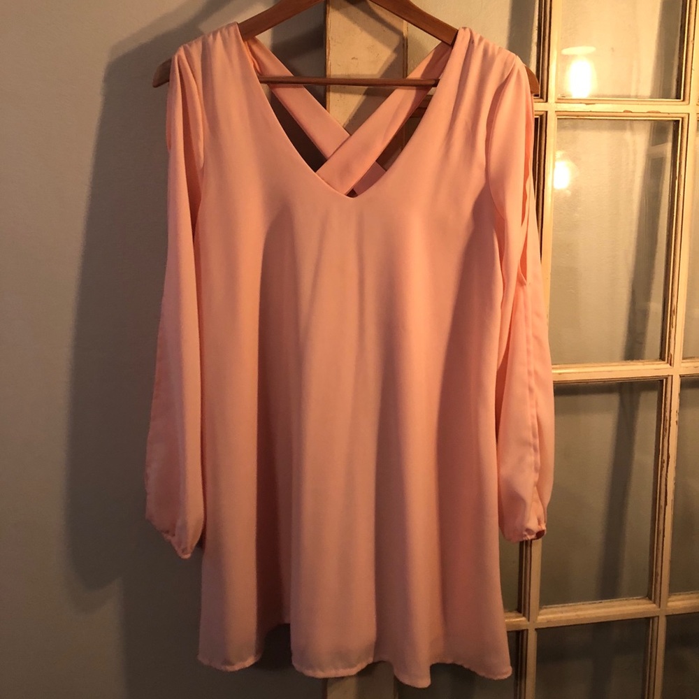 Cross Back Pink Dress